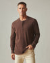 Men's Premium Slub Long Sleeve Henley - Chicory Coffee